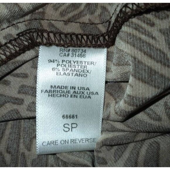 BCBGMAXAZRIA BROWN & CREAM WRAP DRESS SZ.SP EUC - Picture 7 of 7